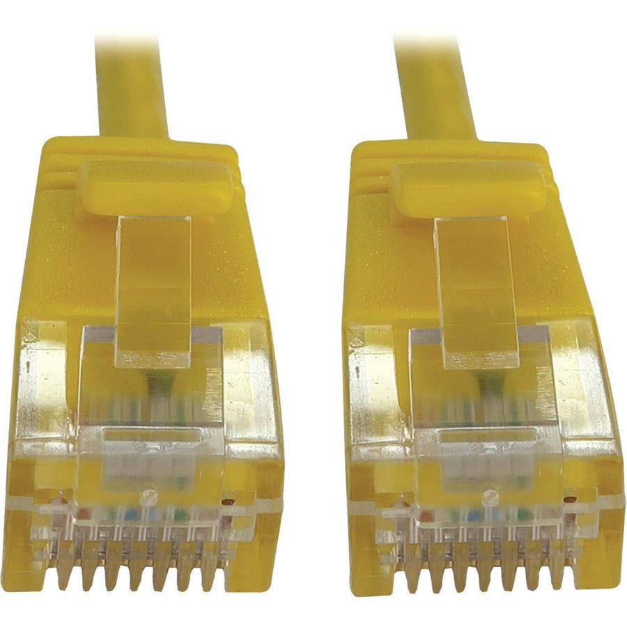 Tripp Lite Cat6a 10G Snagless Molded Slim UTP Ethernet Cable (RJ45 M/M) PoE Yellow 15 ft. (4.6 m)