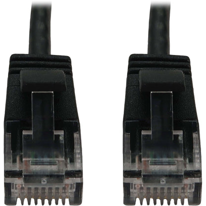 Tripp Lite Cat6a 10G Snagless Molded Slim UTP Ethernet Cable (RJ45 M/M) PoE Black 6 in. (15 cm)