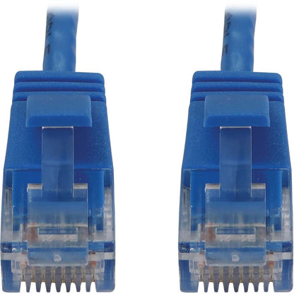 Tripp Lite Cat6a 10G Snagless Molded Slim UTP Ethernet Cable (RJ45 M/M) PoE Blue 6 in. (15 cm)