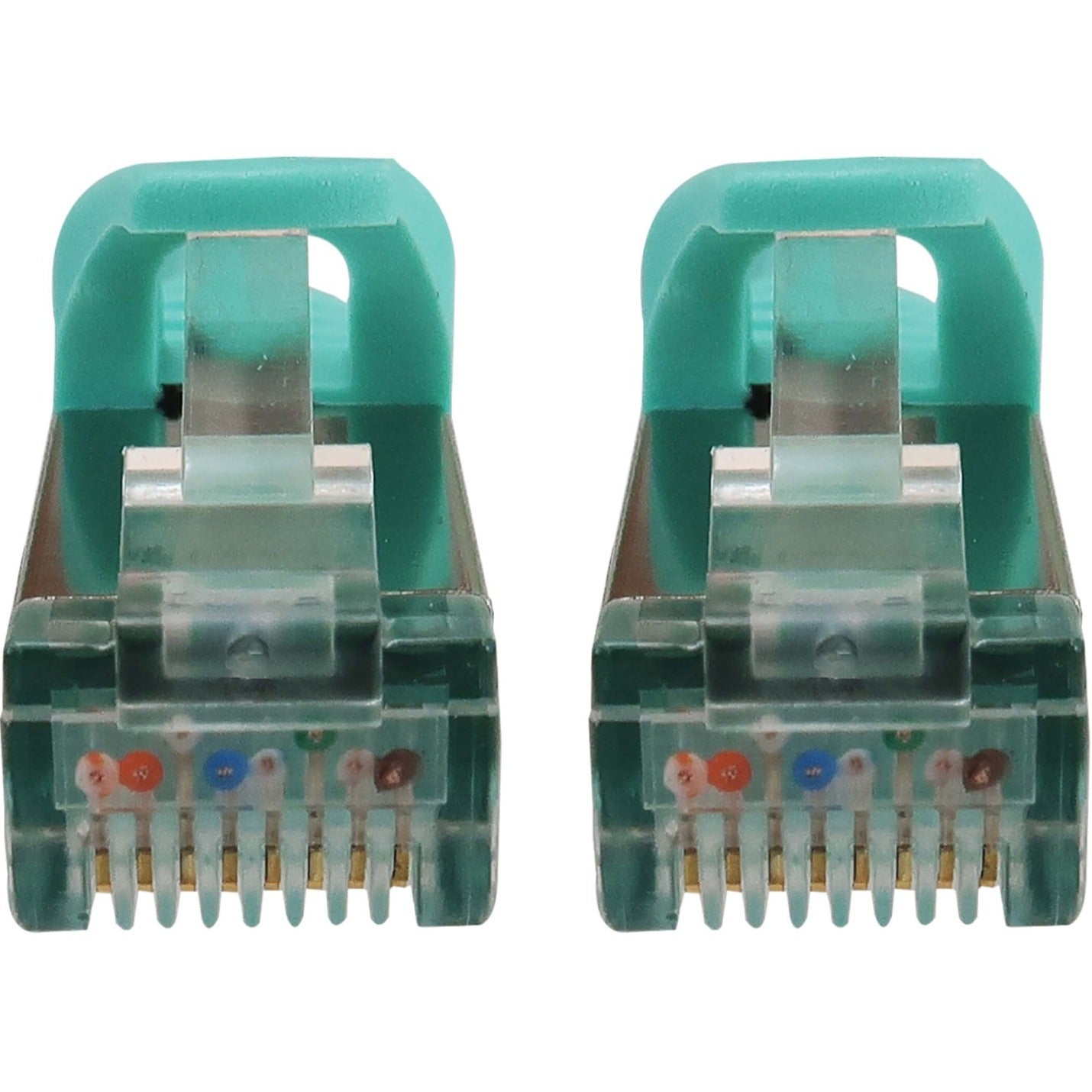 Tripp Lite Cat6a 10G Snagless Shielded Slim STP Ethernet Cable (RJ45 M/M) PoE Aqua 1 ft. (0.3 m)