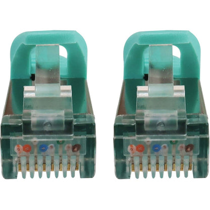 Tripp Lite Cat6a 10G Snagless Shielded Slim STP Ethernet Cable (RJ45 M/M) PoE Aqua 1 ft. (0.3 m)