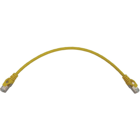 Tripp Lite Cat6a 10G Snagless Shielded Slim STP Ethernet Cable (RJ45 M/M) PoE Yellow 1 ft. (0.3 m)