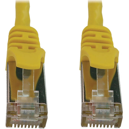 Tripp Lite Cat6a 10G Snagless Shielded Slim STP Ethernet Cable (RJ45 M/M) PoE Yellow 1 ft. (0.3 m)