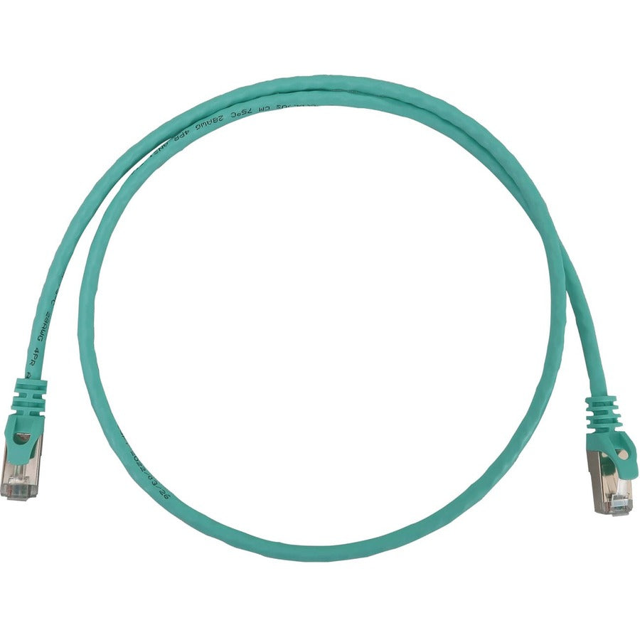 Tripp Lite Cat6a 10G Snagless Shielded Slim STP Ethernet Cable (RJ45 M/M) PoE Aqua 3 ft. (0.9 m)