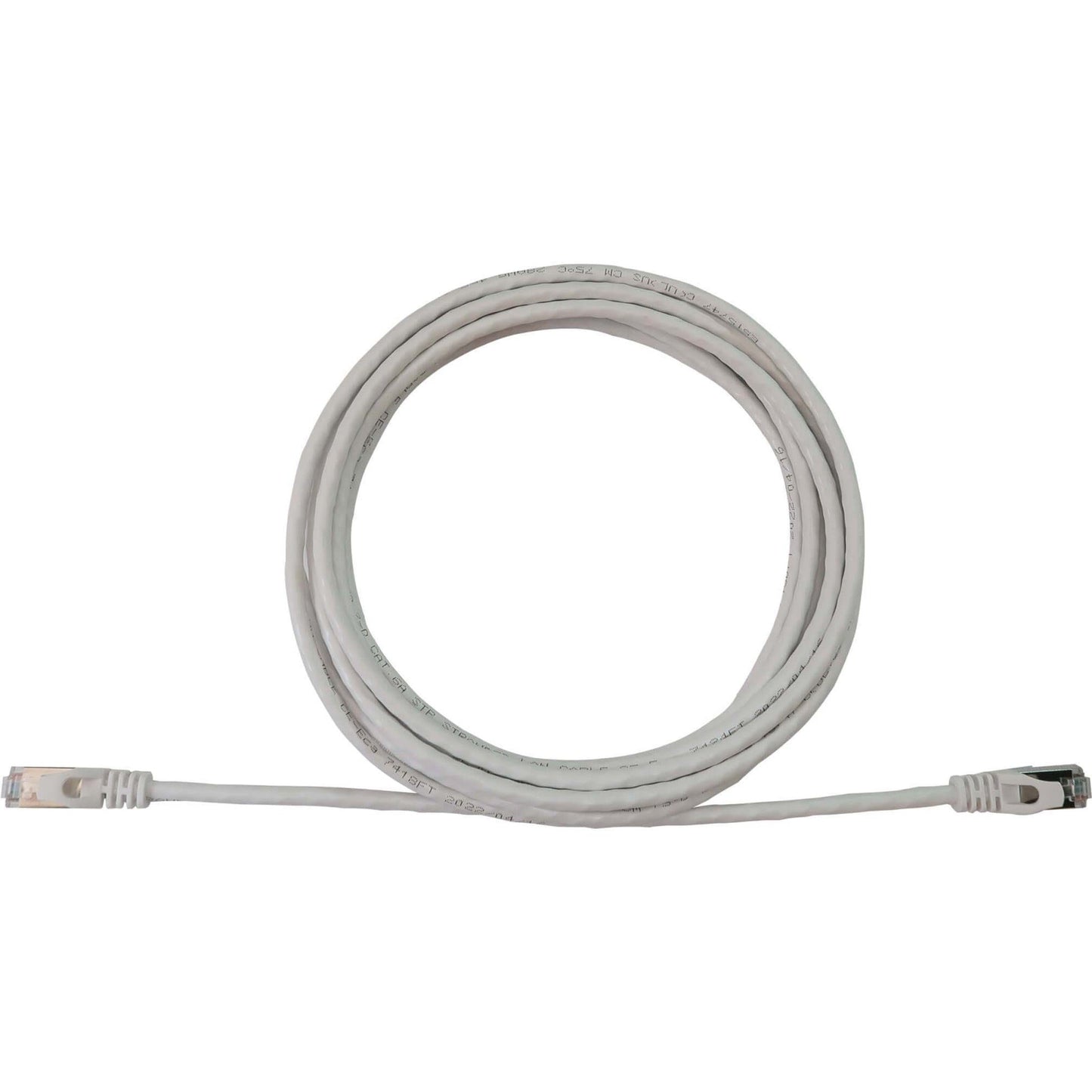 Tripp Lite Cat6a 10G Snagless Shielded Slim STP Ethernet Cable (RJ45 M/M) PoE White 15 ft. (4.6 m)