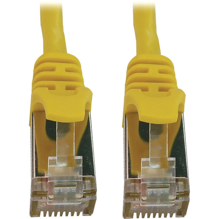 Tripp Lite Cat6a 10G Snagless Shielded Slim STP Ethernet Cable (RJ45 M/M) PoE Yellow 15 ft. (4.6 m)