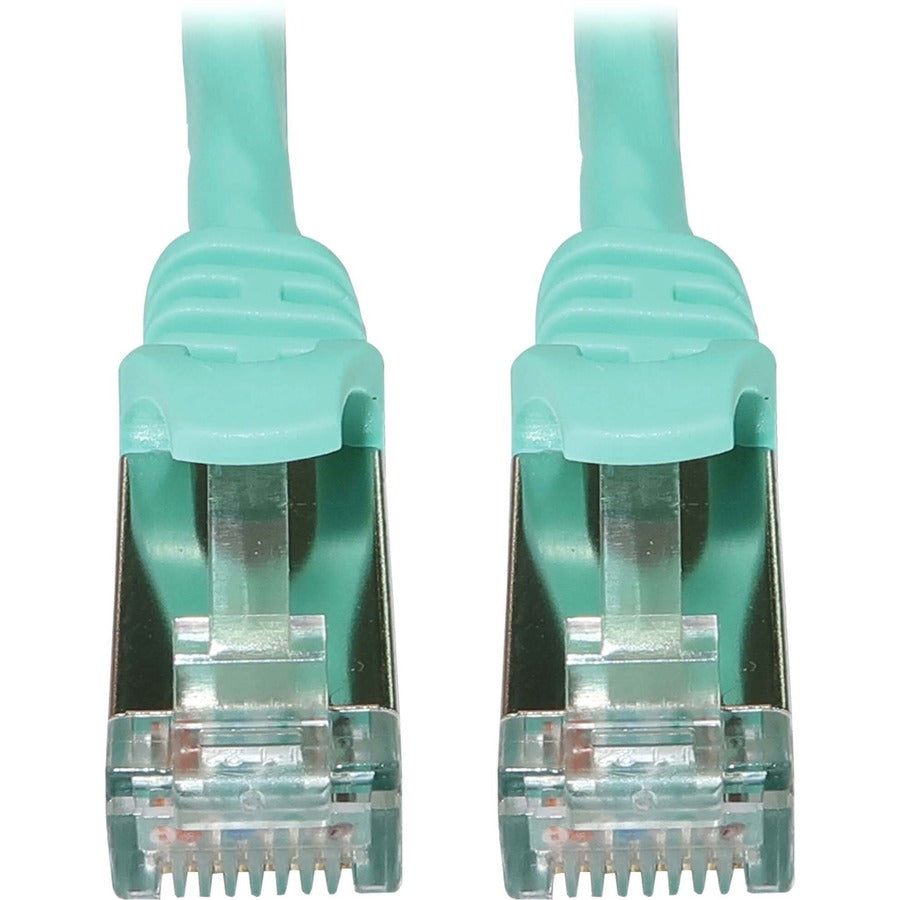 Tripp Lite Cat6a 10G Snagless Shielded Slim STP Ethernet Cable (RJ45 M/M) PoE Aqua 25 ft. (7.6 m)
