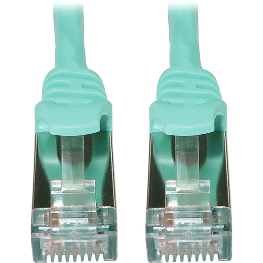 Tripp Lite Cat6a 10G Snagless Shielded Slim STP Ethernet Cable (RJ45 M/M) PoE Aqua 25 ft. (7.6 m)