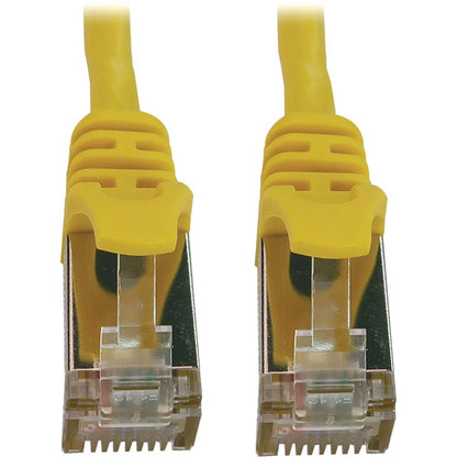 Tripp Lite Cat6a 10G Snagless Shielded Slim STP Ethernet Cable (RJ45 M/M) PoE Yellow 25 ft. (7.6 m)