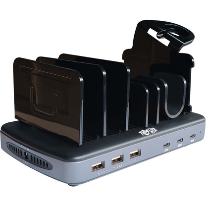 Tripp Lite 6-Port USB Charging Station - 60W USB-C 2x 20W USB-C 3x USB-A PD Charging Device and Apple Watch Storage