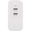 Tripp Lite Dual-Port Compact USB-C Wall Charger - GaN Technology 70W PD Charging (50W+20W or 65W Max) White