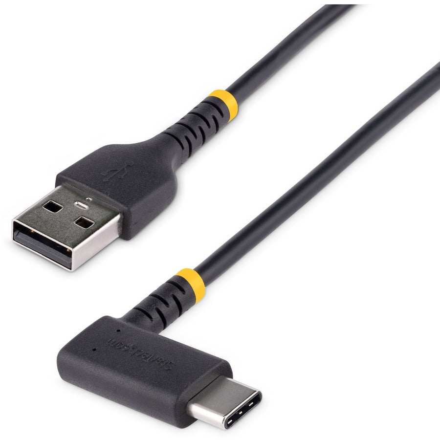 StarTech.com 3ft (1m) USB A to C Charging Cable Right Angle Heavy Duty Fast Charge USB-C Cable Durable and Rugged Aramid Fiber 3A
