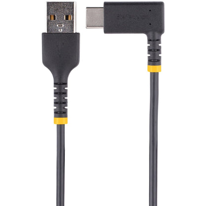 StarTech.com 3ft (1m) USB A to C Charging Cable Right Angle Heavy Duty Fast Charge USB-C Cable Durable and Rugged Aramid Fiber 3A