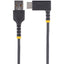 StarTech.com 6in (15cm) USB A to C Charging Cable Right Angle Heavy Duty Fast Charge USB-C Cable Durable and Rugged Aramid Fiber 3A