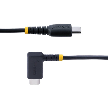 StarTech.com 6ft (2m) USB C Charging Cable Right Angle 60W PD 3A Heavy Duty Fast Charge USB-C Cable Durable Rugged Aramid Fiber