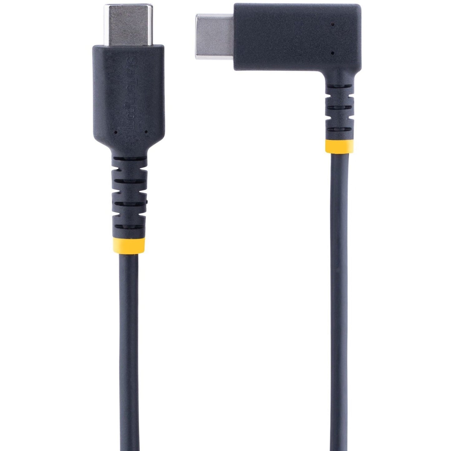 StarTech.com 6ft (2m) USB C Charging Cable Right Angle 60W PD 3A Heavy Duty Fast Charge USB-C Cable Durable Rugged Aramid Fiber