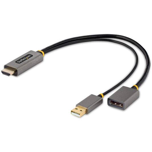 StarTech.com 1ft (30cm) HDMI to DisplayPort Adapter 4K 60Hz HDR HDMI Source to DP Monitor USB Bus Powered HDMI 2.0 to DisplayPort 1.2
