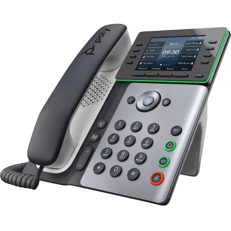 Poly Edge E300 IP Phone - Corded - Corded - NFC - Desktop Wall Mountable - TAA Compliant