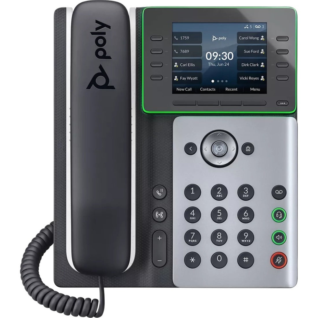 Poly Edge E300 IP Phone - Corded - Corded - NFC - Desktop Wall Mountable - TAA Compliant