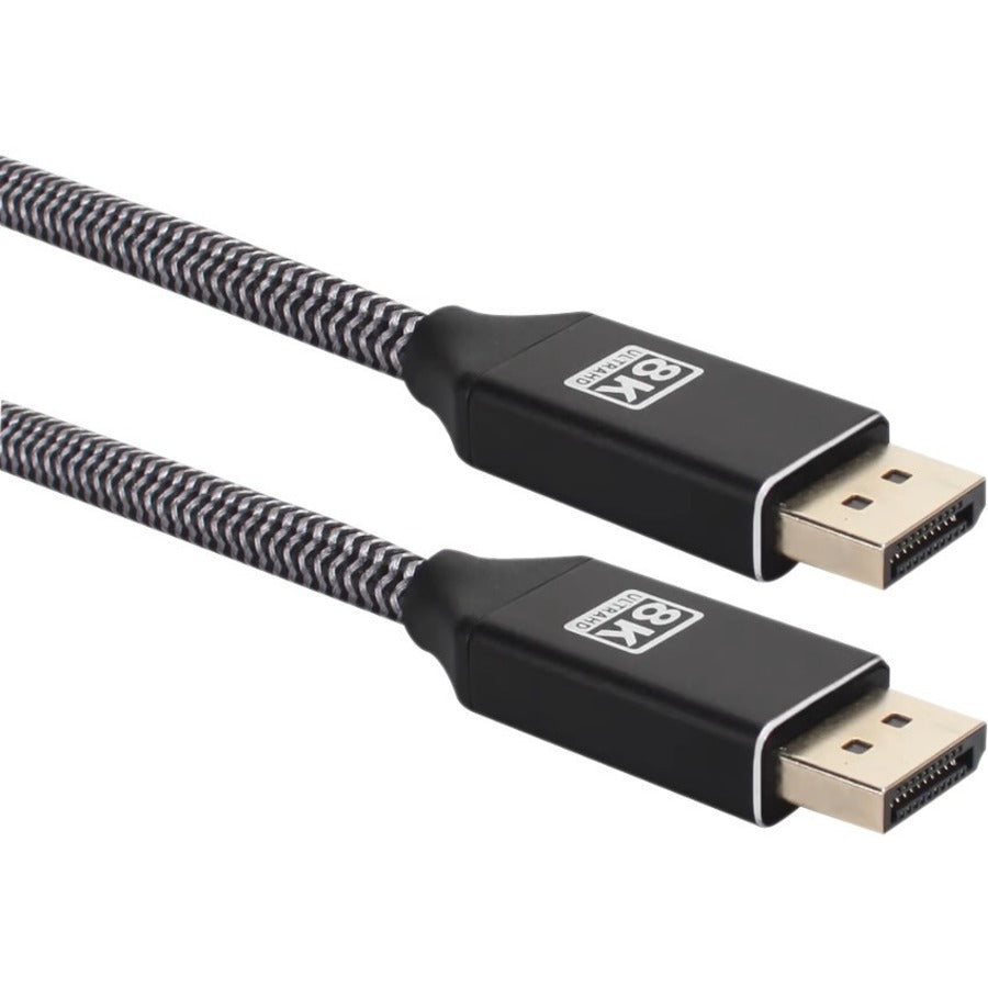 QVS 10ft DisplayPort 1.4 UltraHD 8K Nylon-Braided Premium Cable