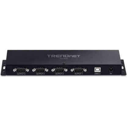TRENDnet TU-S4 4-Port USB to Serial RS232 Hub Black
