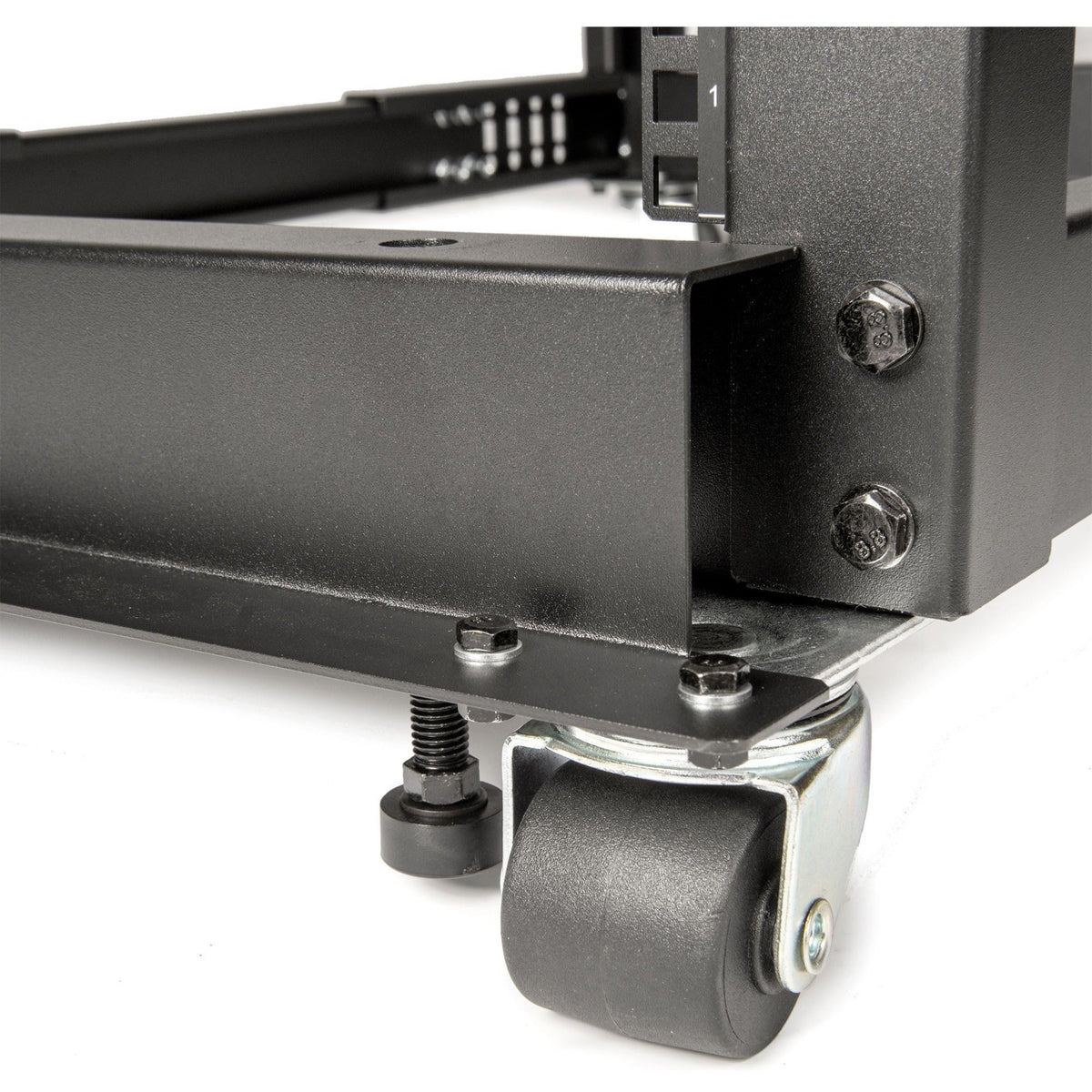 Rocstor SolidRack 25U Adjustable Depth Open Frame 4 Post Rack w/ Casters