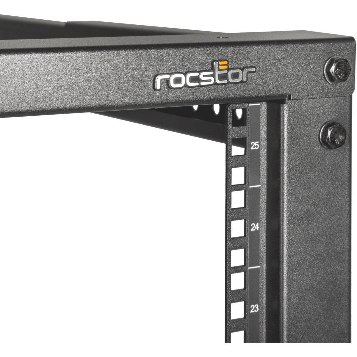 Rocstor SolidRack 25U Adjustable Depth Open Frame 4 Post Rack w/ Casters