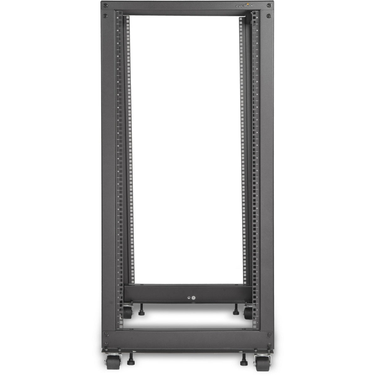 Rocstor SolidRack 25U Adjustable Depth Open Frame 4 Post Rack w/ Casters