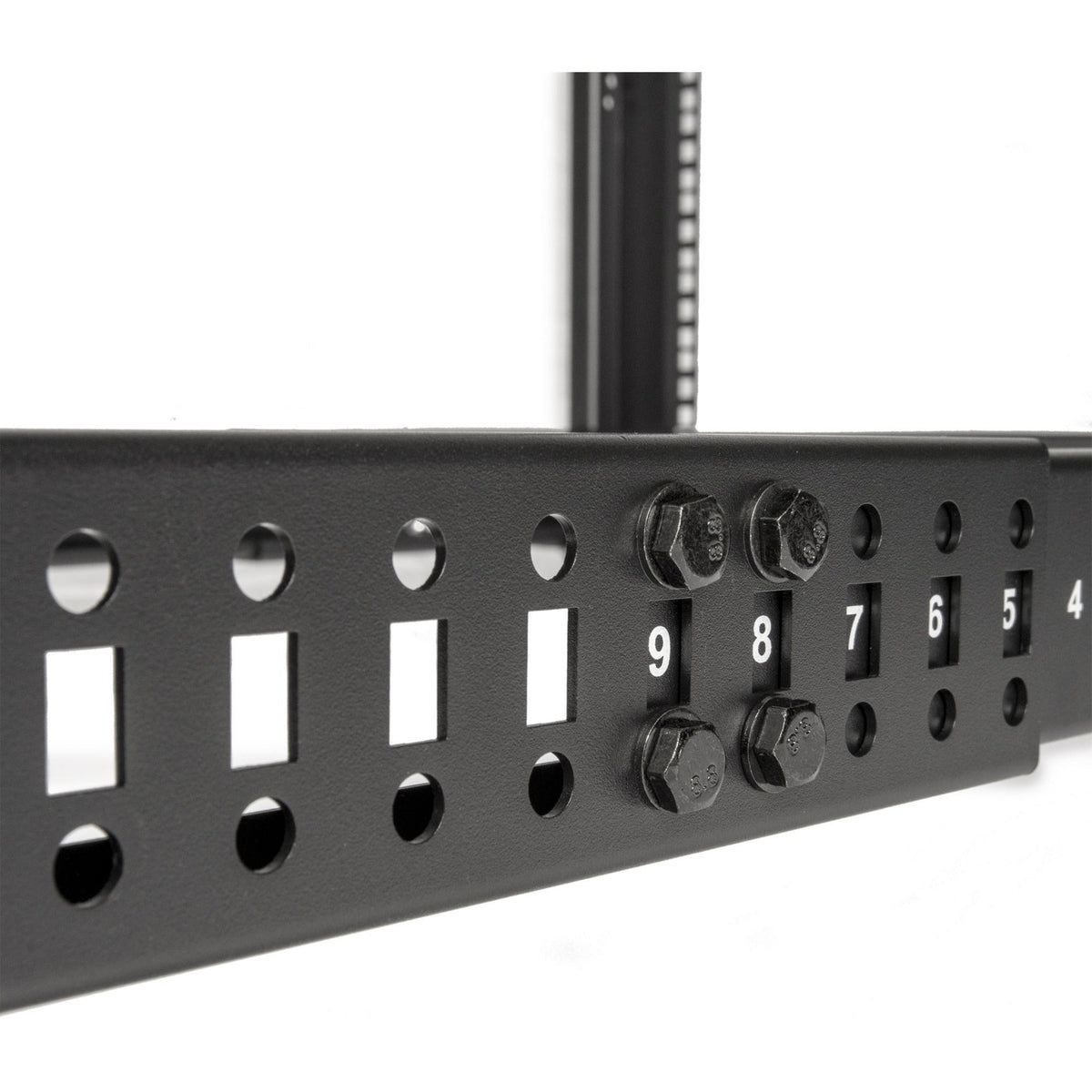Rocstor SolidRack 25U Adjustable Depth Open Frame 4 Post Rack w/ Casters
