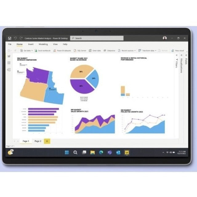 Microsoft Surface Pro 9 Tablet - 13" - Core i5 12th Gen i5-1245U Deca-core (10 Core) - 8 GB RAM - 512 GB SSD - Windows 11 Pro 64-bit - Platinum