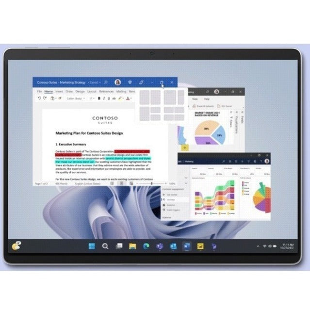 Microsoft Surface Pro 9 Tablet - 13" - Core i5 10th Gen i5-1245U Deca-core (10 Core) 1.60 GHz - 8 GB RAM - 128 GB SSD - Windows 10 Pro - Platinum - TAA Compliant