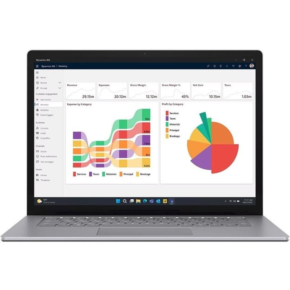 Microsoft Surface Laptop 5 15" Touchscreen Notebook - 2496 x 1664 - Intel Core i7 12th Gen i7-1265U - Intel Evo Platform - 8 GB Total RAM - 256 GB SSD - Platinum