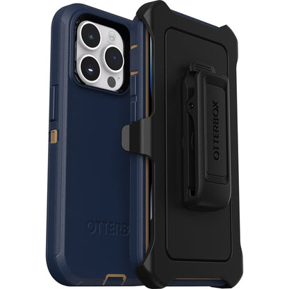 OtterBox Defender Rugged Carrying Case (Holster) Apple iPhone 14 Pro Smartphone - Blue Suede Shoes