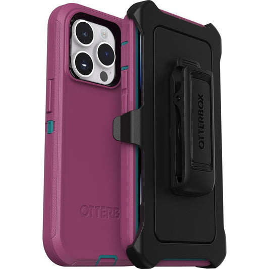 OtterBox Defender Rugged Carrying Case (Holster) Apple iPhone 14 Pro Smartphone - Canyon Sun (Pink)