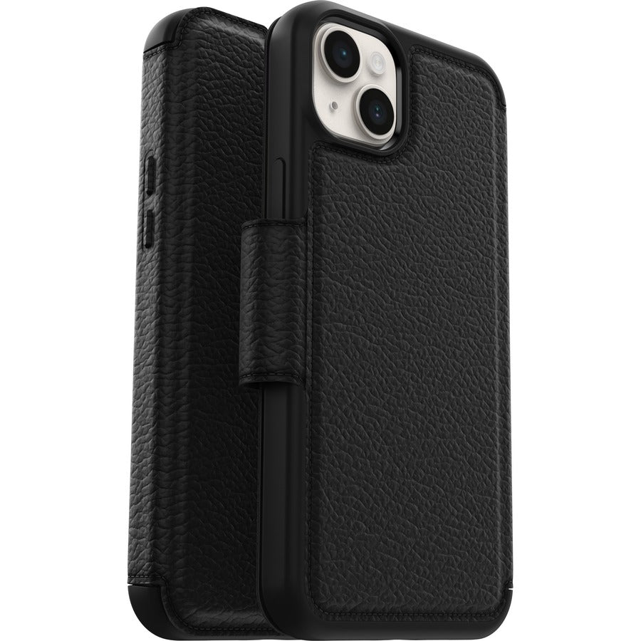 OtterBox Strada Carrying Case (Folio) Apple iPhone 14 Plus Cash Card Smartphone - Shadow Black
