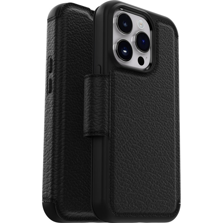 OtterBox Strada Carrying Case (Folio) Apple iPhone 14 Pro Card Cash Smartphone - Shadow Black