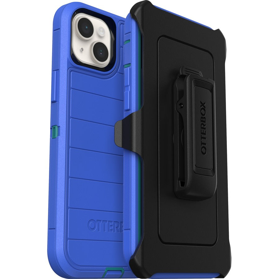 OtterBox Defender Series Pro Rugged Carrying Case (Holster) Apple iPhone 14 Plus Smartphone - Rain Check (Blue)