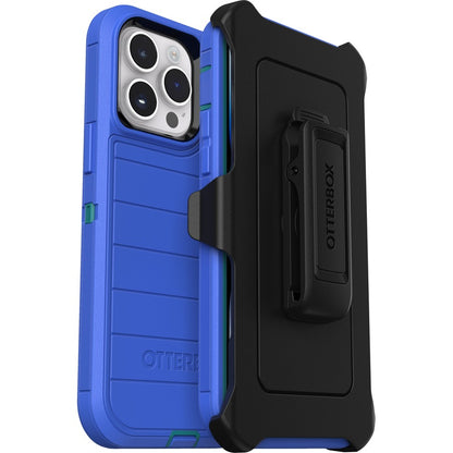 OtterBox Defender Series Pro Rugged Carrying Case (Holster) Apple iPhone 14 Pro Max Smartphone - Rain Check (Blue)