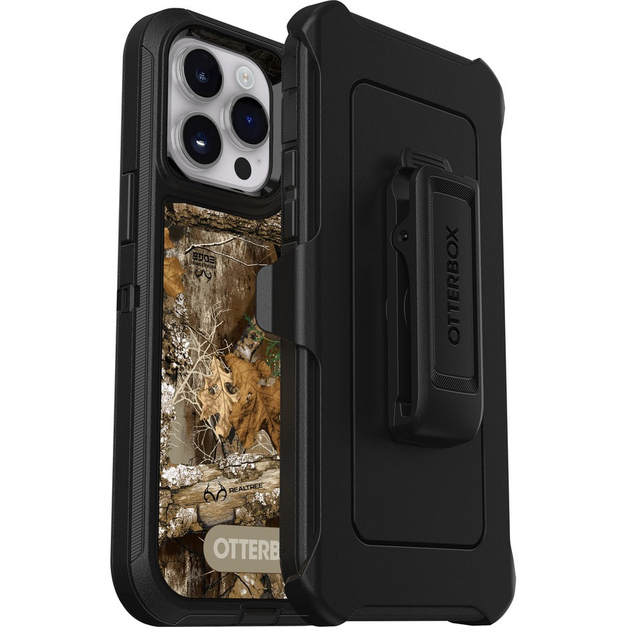 OtterBox Defender Rugged Carrying Case (Holster) Apple iPhone 14 Pro Max Smartphone - RealTree Edge Black (Camo Graphic)