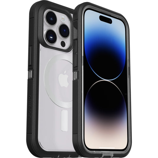 OtterBox Defender Series XT Rugged Carrying Case Apple iPhone 14 Pro Smartphone - Black Crystal (Clear/Black)