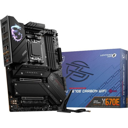 MSI MPG X670E CARBON WIFI Gaming Desktop Motherboard - AMD X670 Chipset - Socket AM5 - ATX