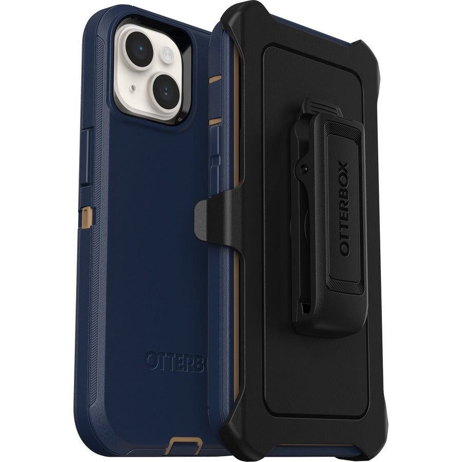 OtterBox Defender Rugged Carrying Case (Holster) Apple iPhone 14 iPhone 13 Smartphone - Blue Suede Shoes