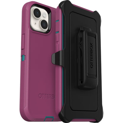 OtterBox Defender Rugged Carrying Case (Holster) Apple iPhone 14 iPhone 13 Smartphone - Canyon Sun (Pink)