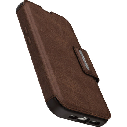 OtterBox Strada Carrying Case (Folio) Apple iPhone 14 Card Cash Smartphone - Espresso (Brown)