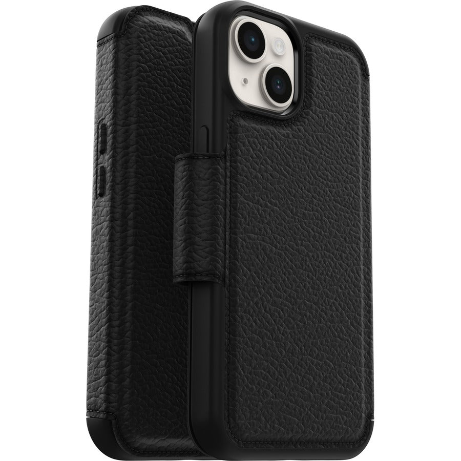 OtterBox Strada Carrying Case (Folio) Apple iPhone 14 Cash Card Smartphone - Shadow Black
