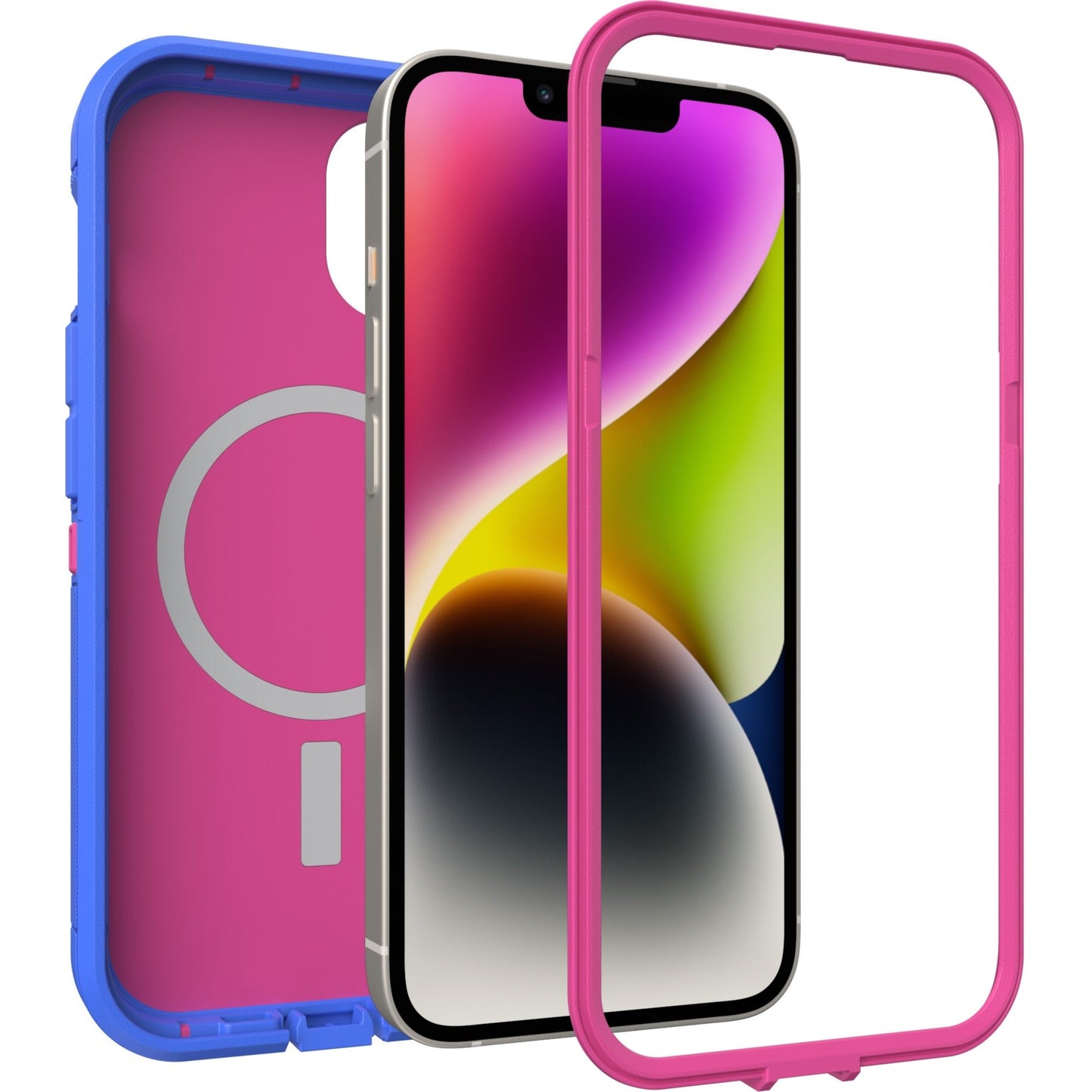 OtterBox Defender Series XT Rugged Carrying Case Apple iPhone 13 iPhone 14 Smartphone - Blooming Lotus (Pink)