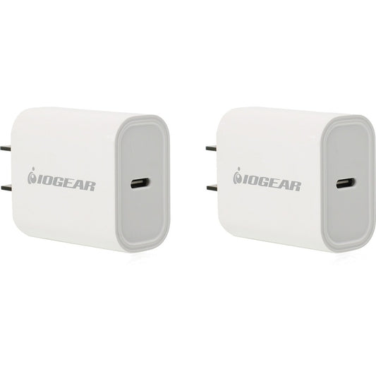 IOGEAR GearPower Compact USB-C 20W Charger 2 Pack