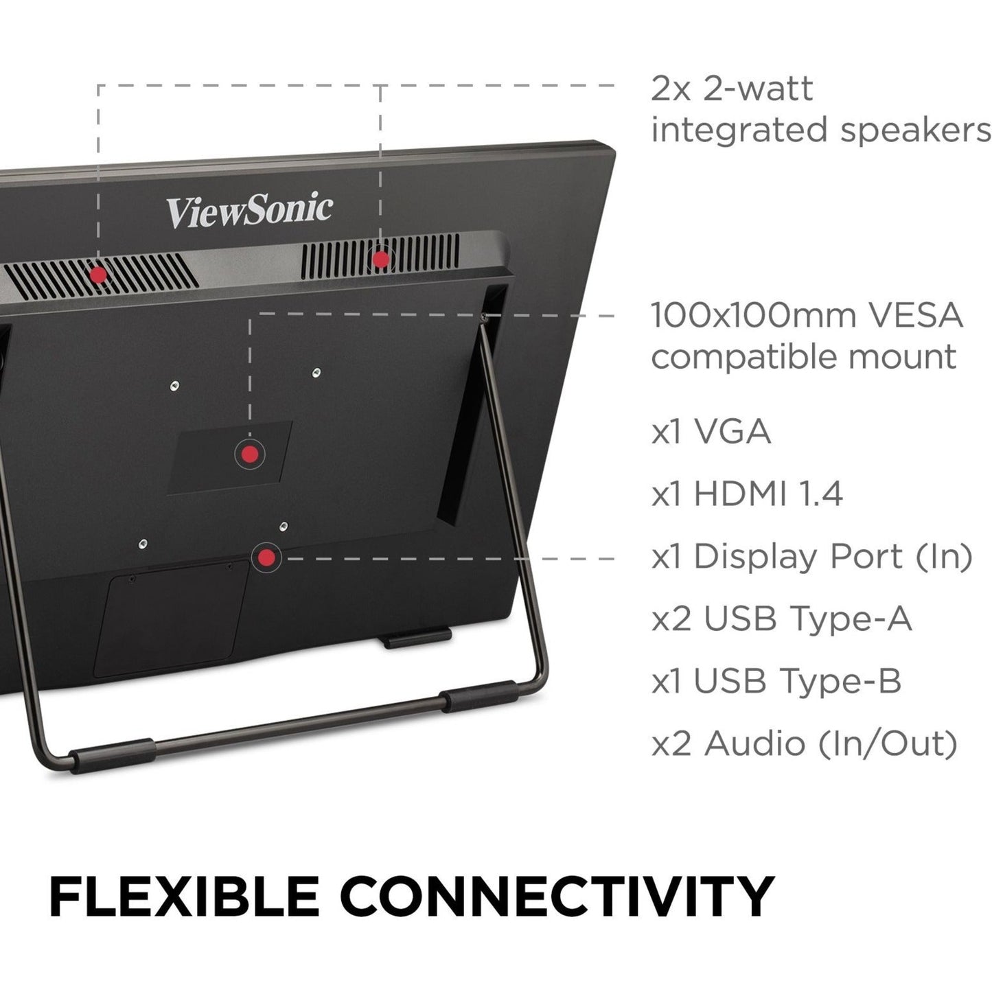 ViewSonic TD2465 24 Inch 1080p IPS Touch Screen Monitor with Advanced Ergonomics HDMI and USB Inputs