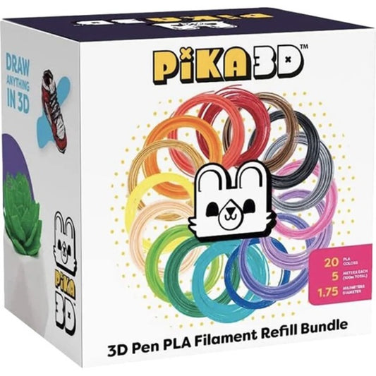 WobbleWorks PIKA3D PLA 1.75mm Filament Refills 20 Colors 5 Meters Per Color