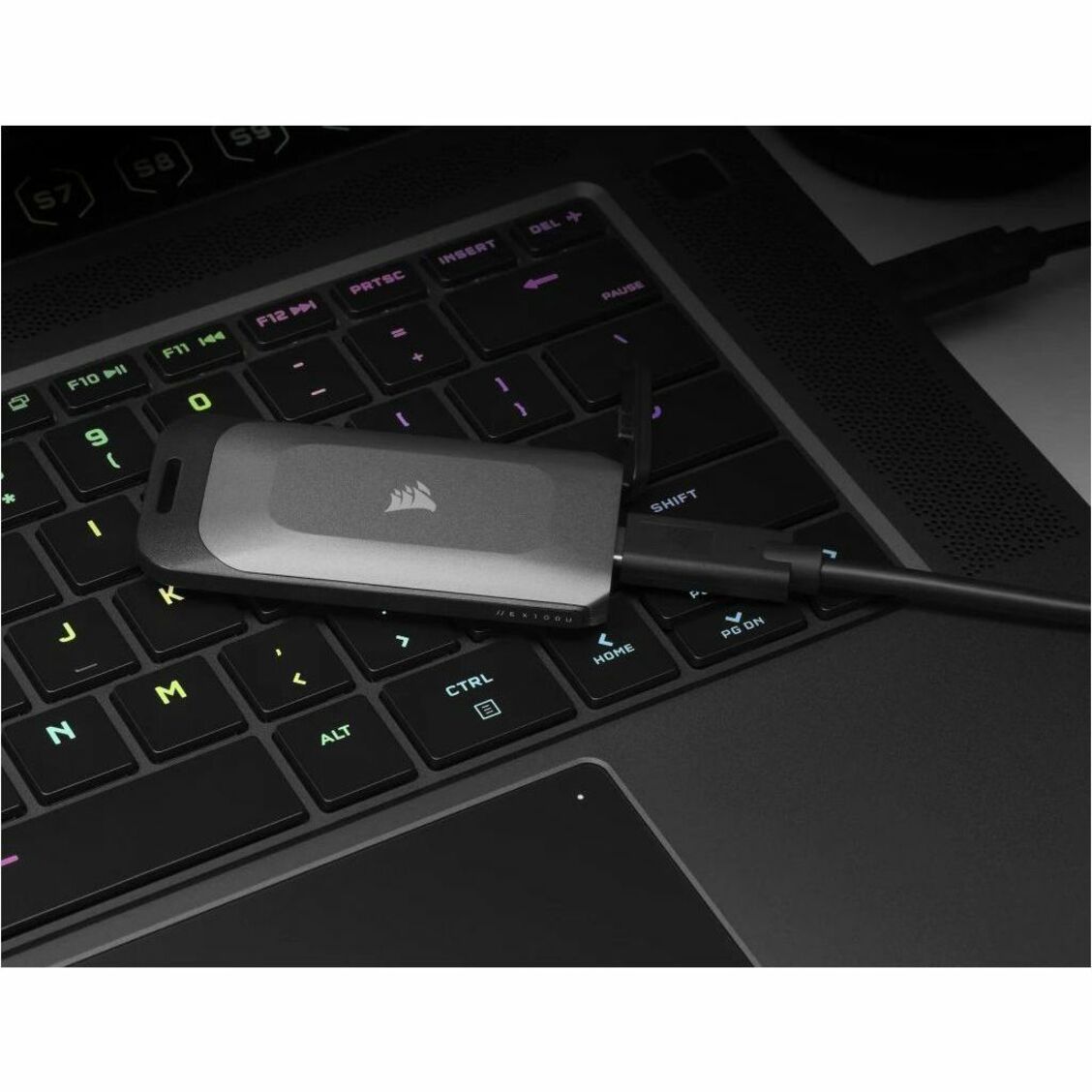 Corsair EX100U 1 TB Portable Solid State Drive - External - Black Gray